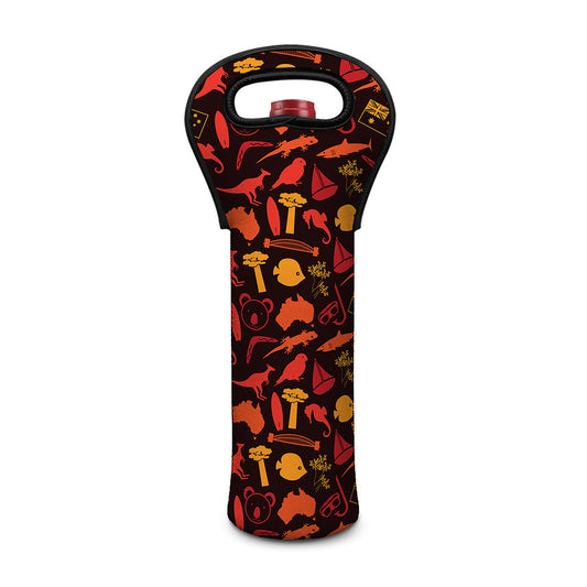 Australia Country Pattern Print Single Neoprene Wine Tote