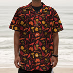 Australia Country Pattern Print Textured Short Sleeve Shirt