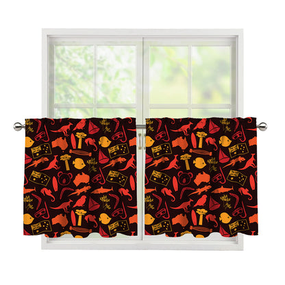 Australia Country Pattern Print Tier Curtains