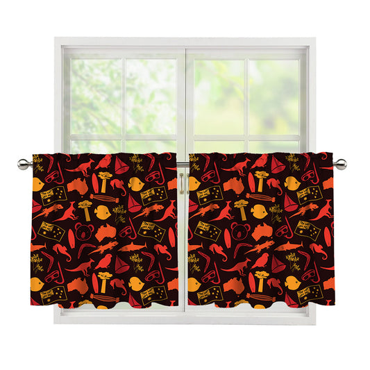 Australia Country Pattern Print Tier Curtains