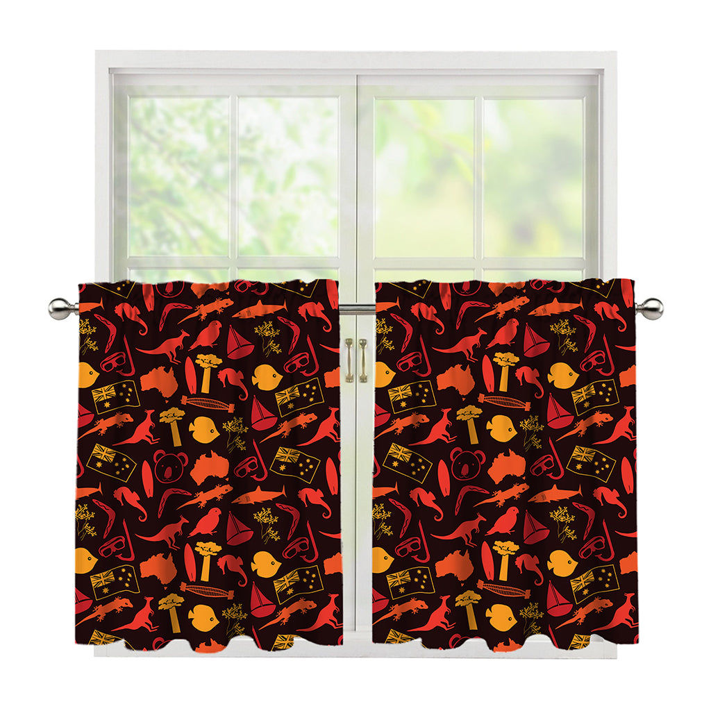 Australia Country Pattern Print Tier Curtains