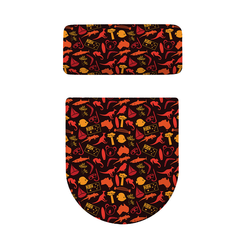 Australia Country Pattern Print Toilet Lid And Tank Cover Set