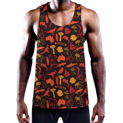 Australia Country Pattern Print Training Tank Top