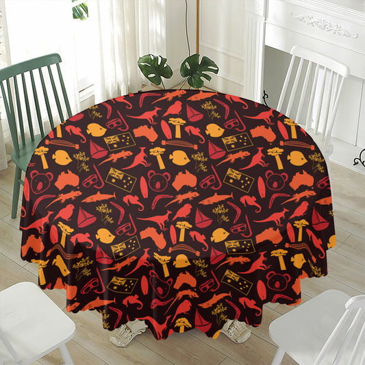 Australia Country Pattern Print Waterproof Round Tablecloth