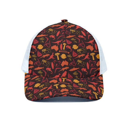 Australia Country Pattern Print White Mesh Trucker Cap
