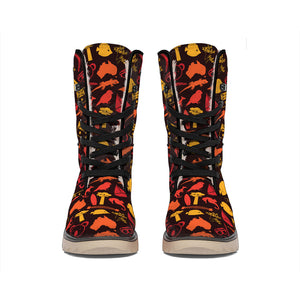 Australia Country Pattern Print Winter Boots