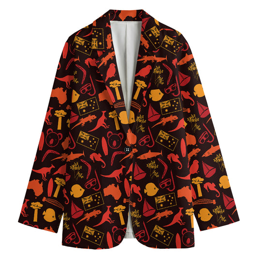 Australia Country Pattern Print Women's Cotton Blazer