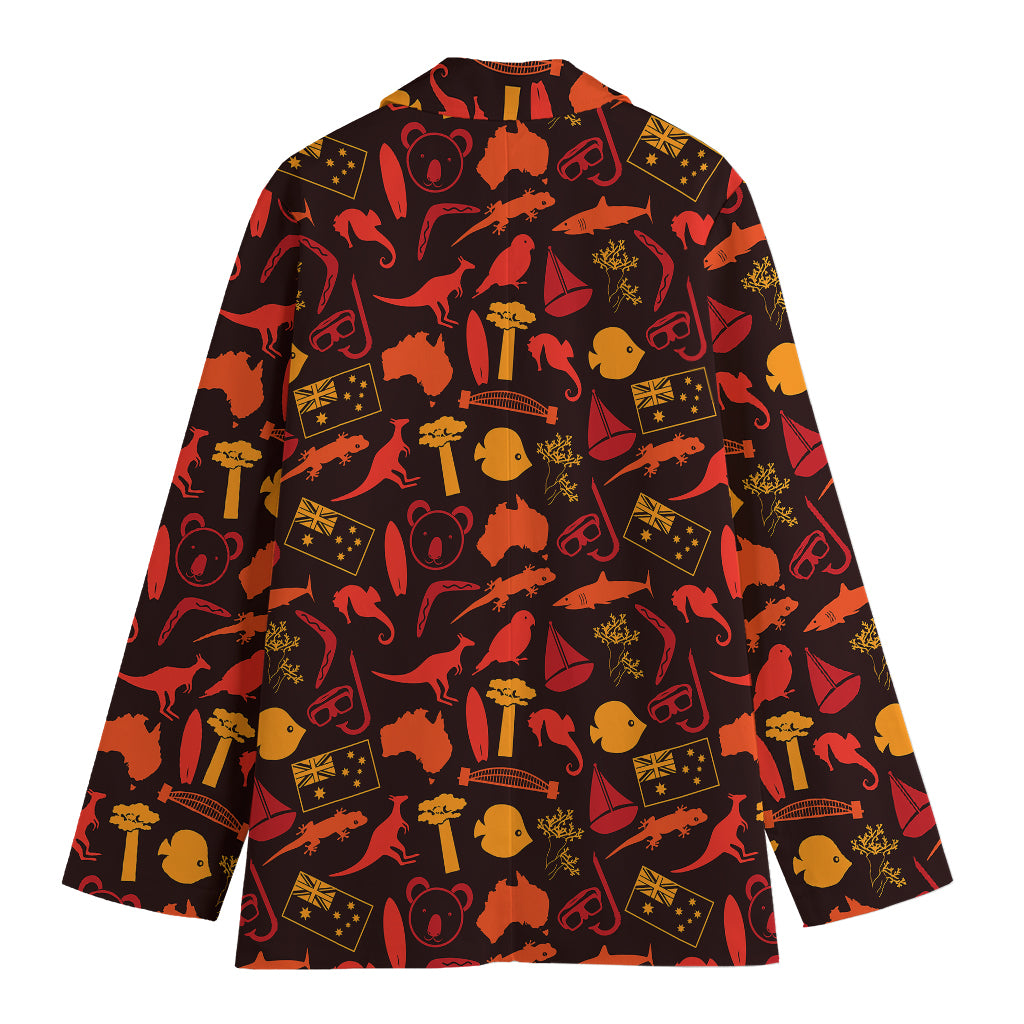 Australia Country Pattern Print Women's Cotton Blazer