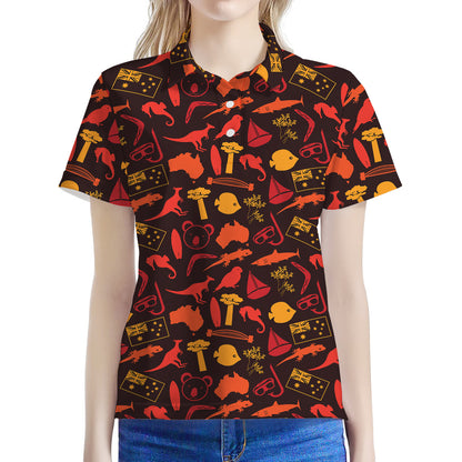 Australia Country Pattern Print Women's Polo Shirt