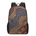 Australia River Aboriginal Dot Print 17 Inch Backpack