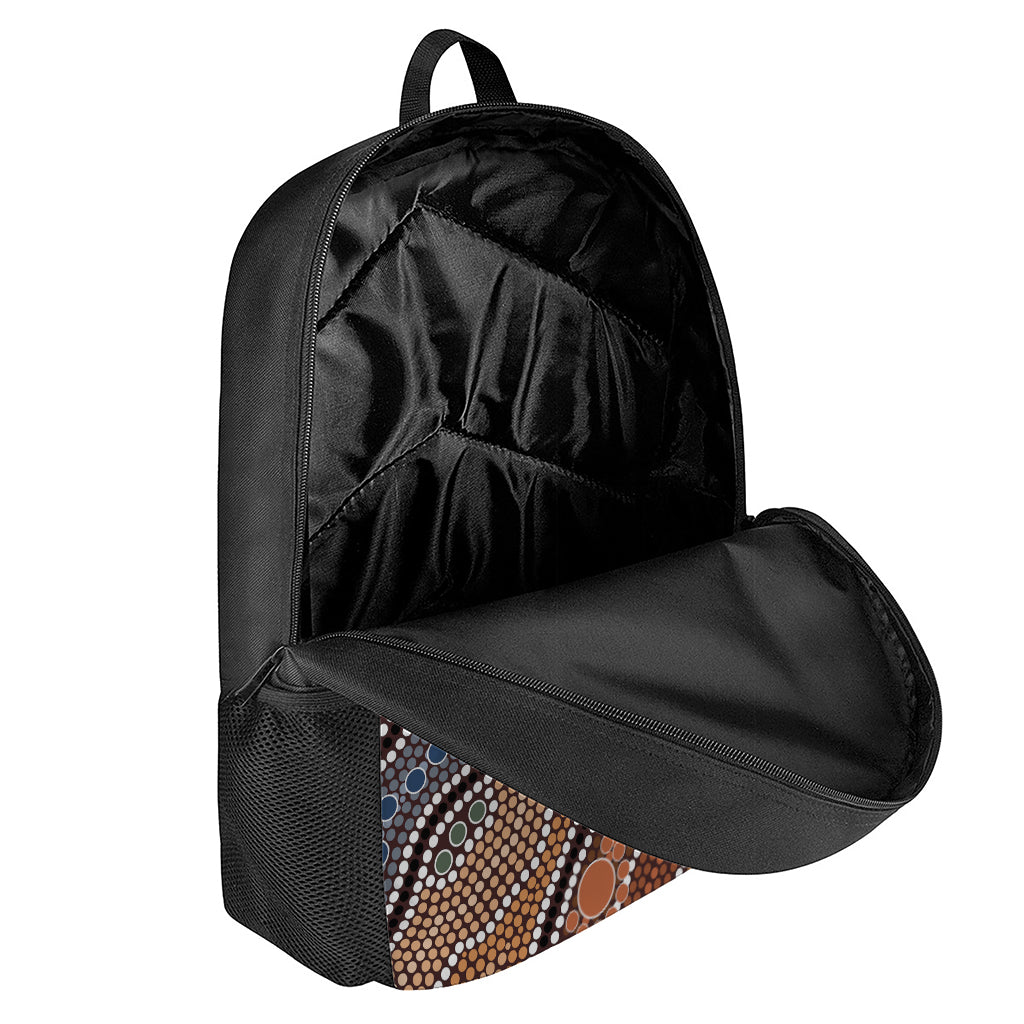Australia River Aboriginal Dot Print 17 Inch Backpack