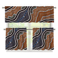 Australia River Aboriginal Dot Print 3 Piece Kitchen Curtains