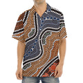Australia River Aboriginal Dot Print Aloha Shirt