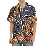 Australia River Aboriginal Dot Print Aloha Shirt