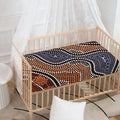 Australia River Aboriginal Dot Print Baby Crib Sheet