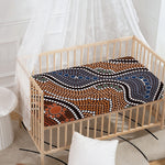Australia River Aboriginal Dot Print Baby Crib Sheet