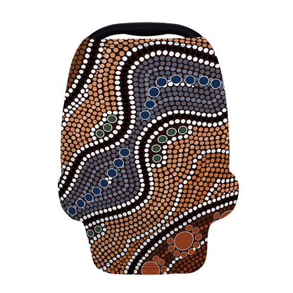 Australia River Aboriginal Dot Print Baby Seat Cover