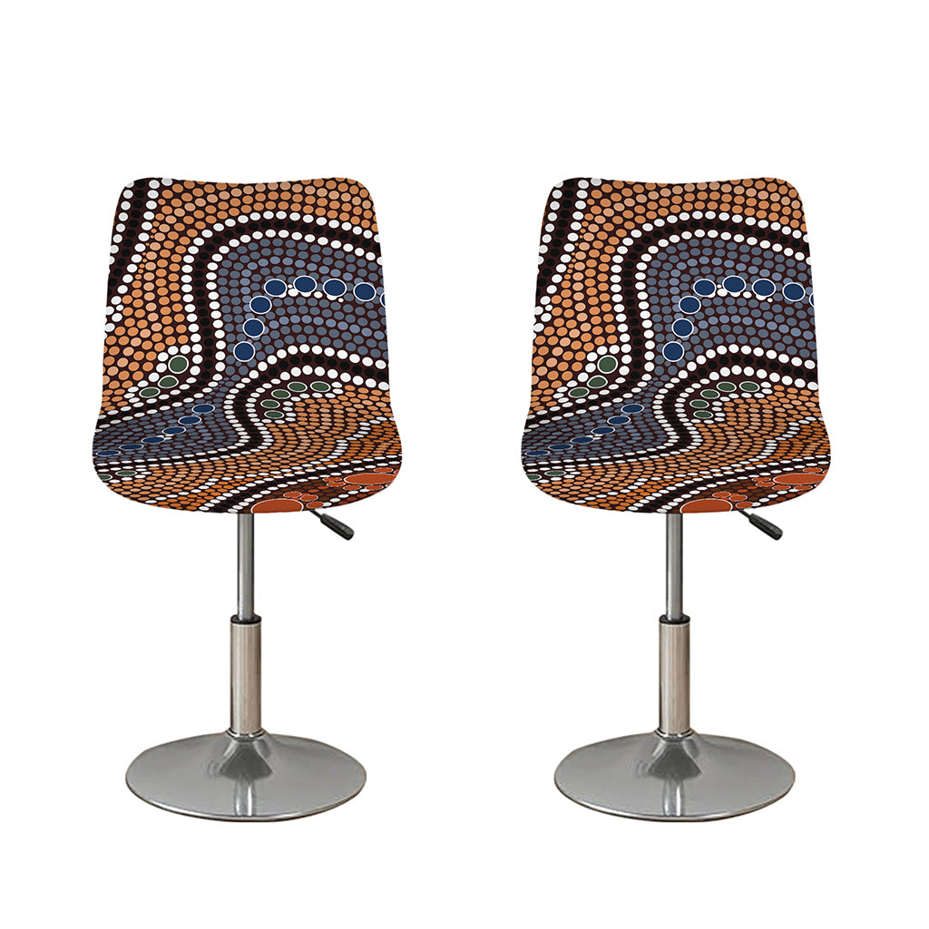 Australia River Aboriginal Dot Print Bar Stool Covers
