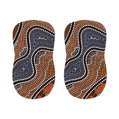 Australia River Aboriginal Dot Print Bar Stool Covers
