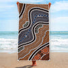 Australia River Aboriginal Dot Print Beach Towel