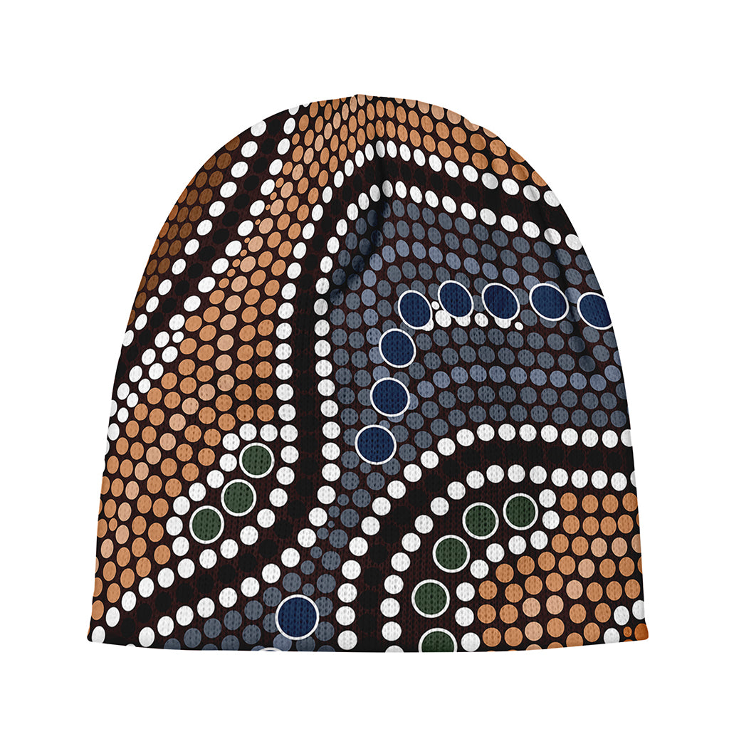 Australia River Aboriginal Dot Print Beanie