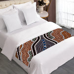 Australia River Aboriginal Dot Print Bed Runner