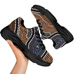 Australia River Aboriginal Dot Print Black Chunky Shoes