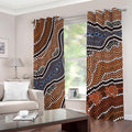 Australia River Aboriginal Dot Print Dimout Grommet Curtains