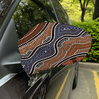 Australia River Aboriginal Dot Print Car Side Mirror Covers