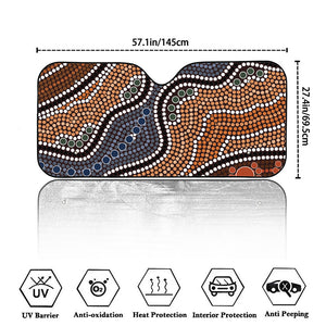 Australia River Aboriginal Dot Print Car Windshield Sun Shade