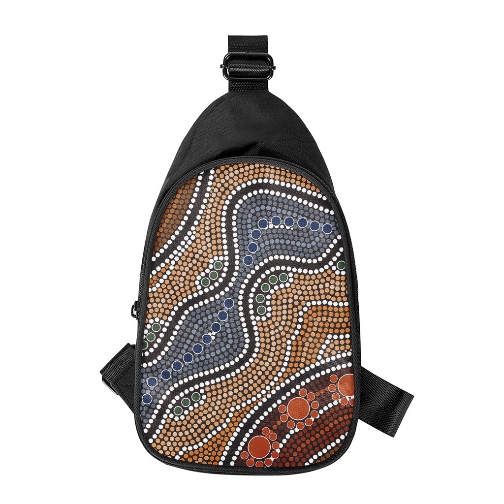 Australia River Aboriginal Dot Print Chest Bag