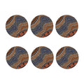 Australia River Aboriginal Dot Print Coaster Set