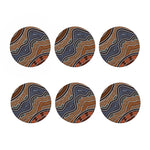 Australia River Aboriginal Dot Print Coaster Set