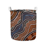 Australia River Aboriginal Dot Print Collapsible Laundry Basket