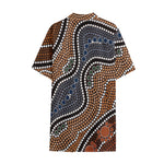 Australia River Aboriginal Dot Print Cotton Hawaiian Shirt