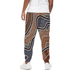 Australia River Aboriginal Dot Print Cotton Pants