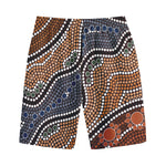 Australia River Aboriginal Dot Print Cotton Shorts