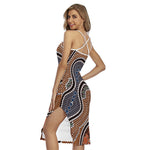 Australia River Aboriginal Dot Print Cross Back Cami Dress