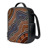 Australia River Aboriginal Dot Print Crossbody Lunch Bag