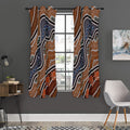 Australia River Aboriginal Dot Print Grommet Curtain Panels