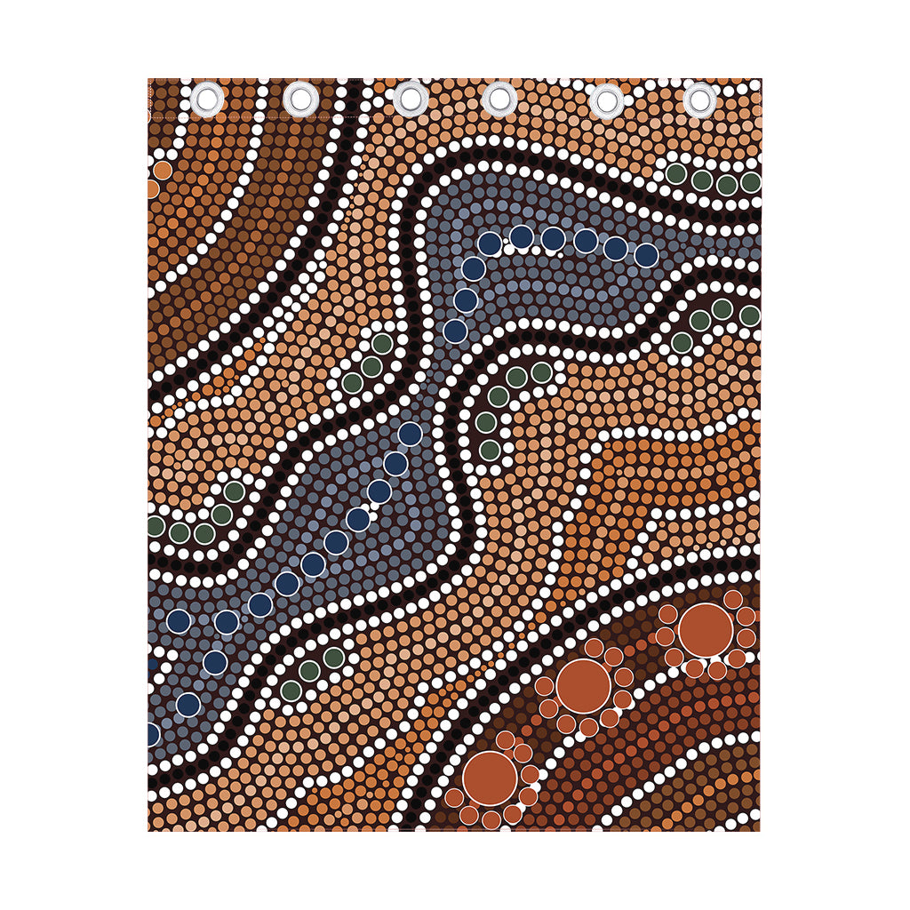 Australia River Aboriginal Dot Print Curtain