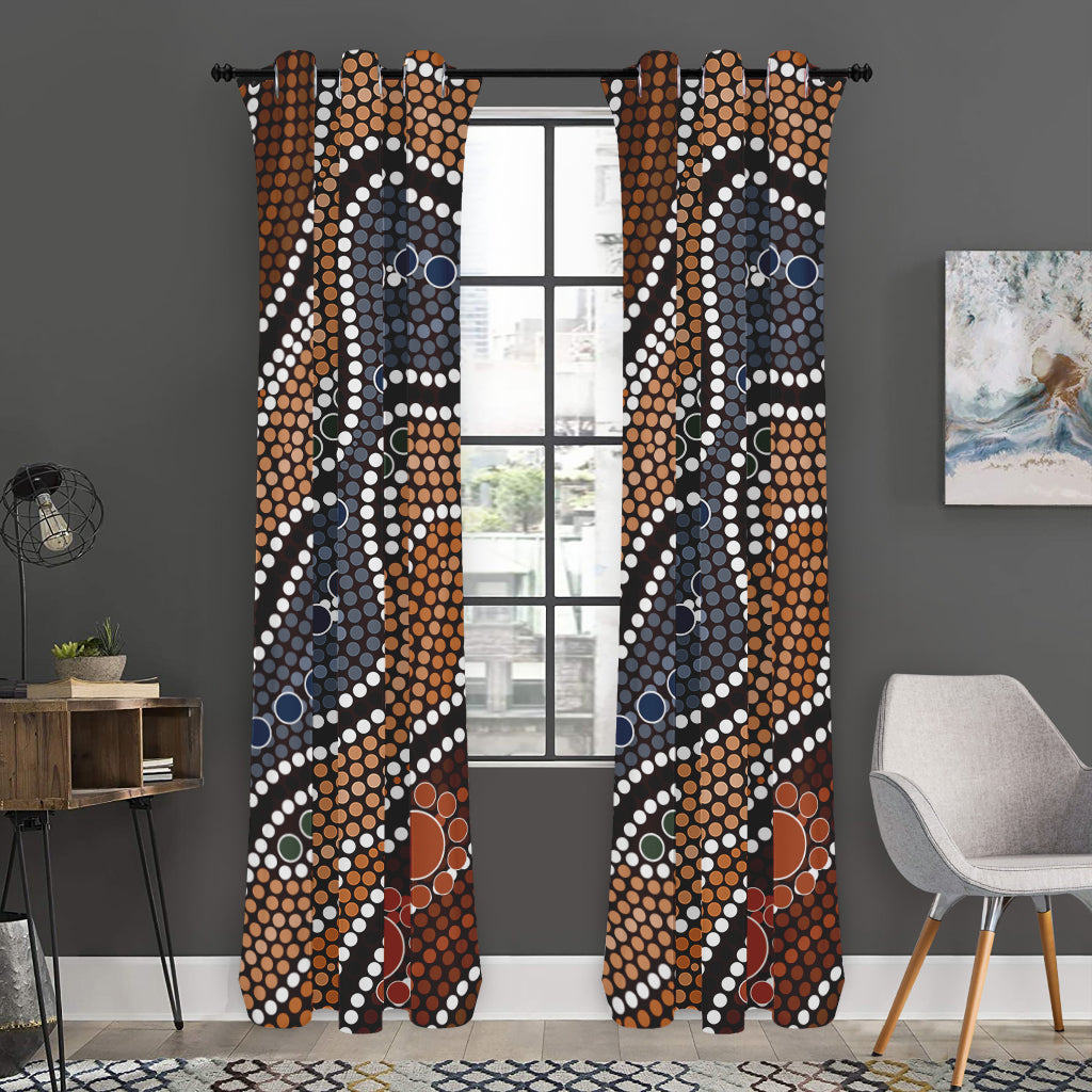 Australia River Aboriginal Dot Print Curtain