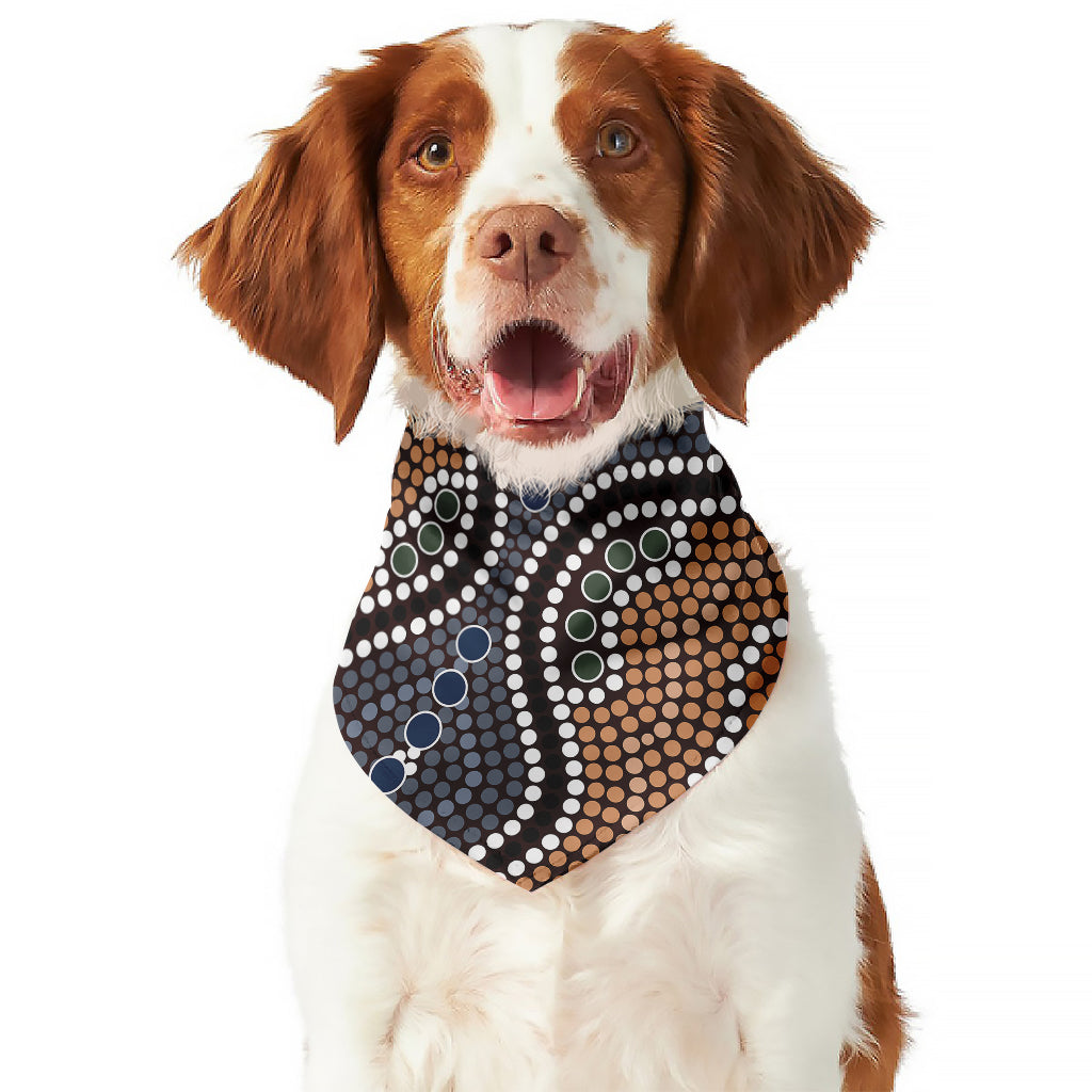 Australia River Aboriginal Dot Print Dog Bandana