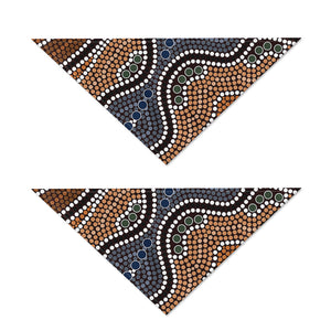 Australia River Aboriginal Dot Print Dog Bandana