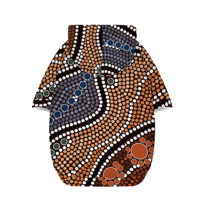 Australia River Aboriginal Dot Print Dog Zip Up Hoodie