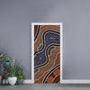 Australia River Aboriginal Dot Print Door Sticker