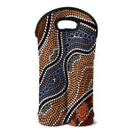 Australia River Aboriginal Dot Print Double Neoprene Wine Tote