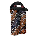 Australia River Aboriginal Dot Print Double Neoprene Wine Tote