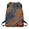 Australia River Aboriginal Dot Print Drawstring Backpack
