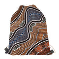 Australia River Aboriginal Dot Print Drawstring Bag